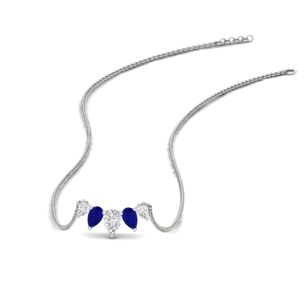 0.75 Carat 5 Stone Pear Shaped Diamond Necklace