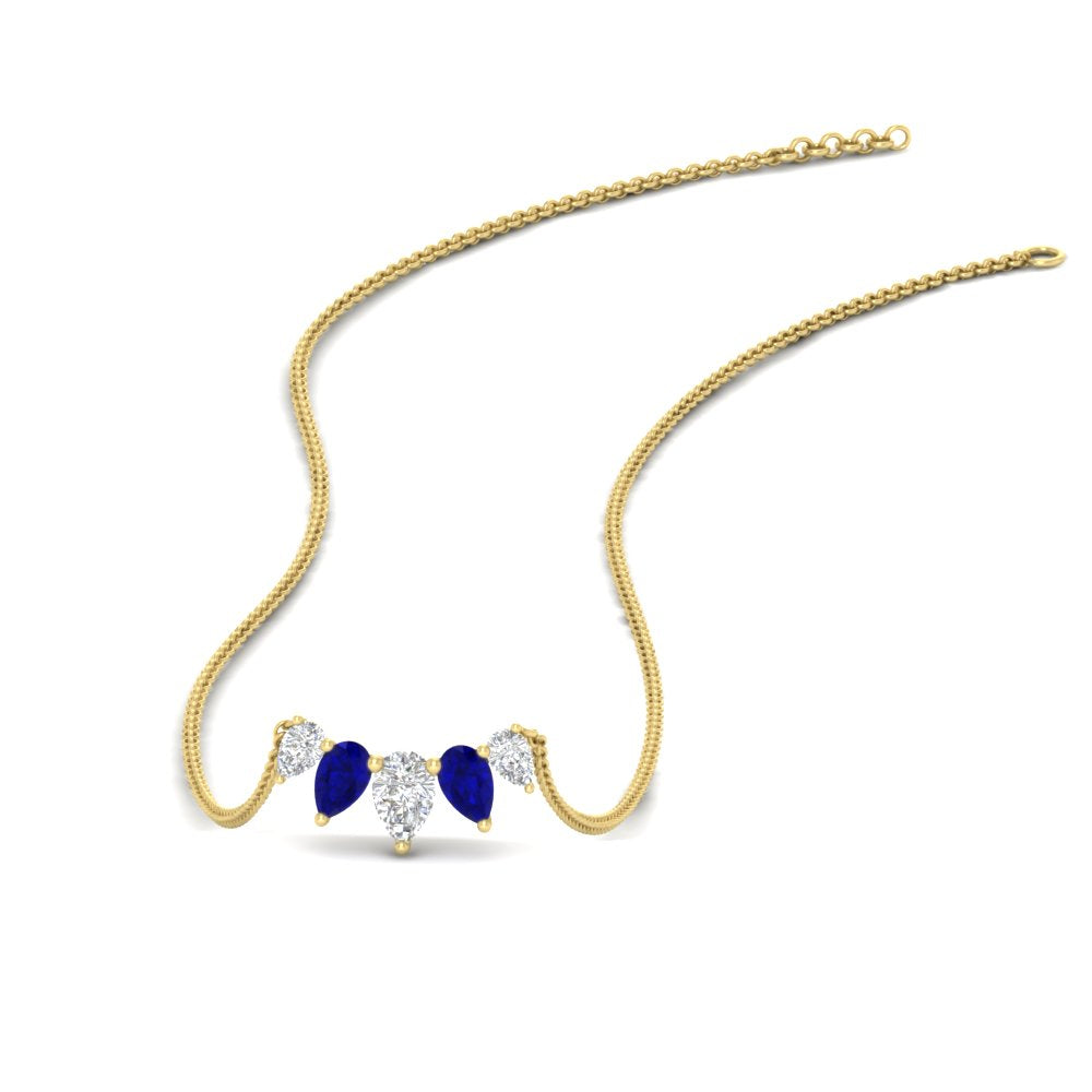 0.75 Carat 5 Stone Pear Shaped Diamond Necklace