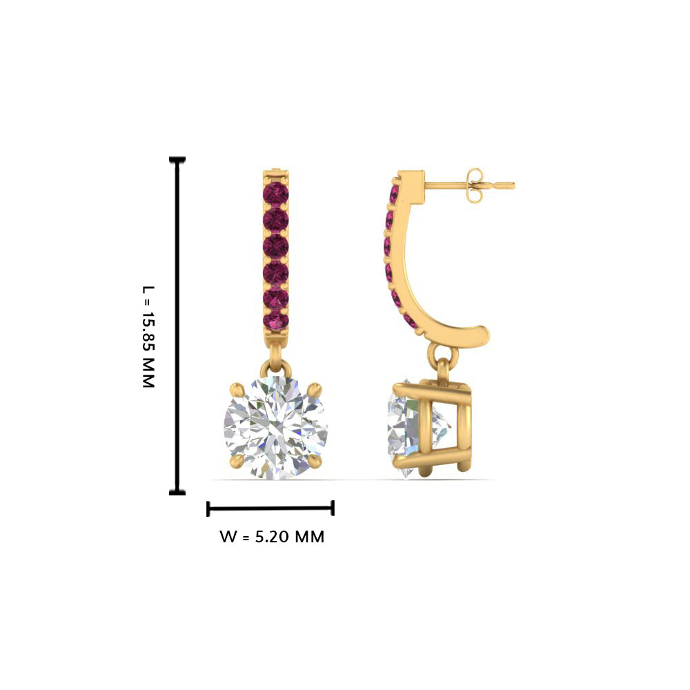 1 Carat Solitaire Halo Diamond Drop Earrings