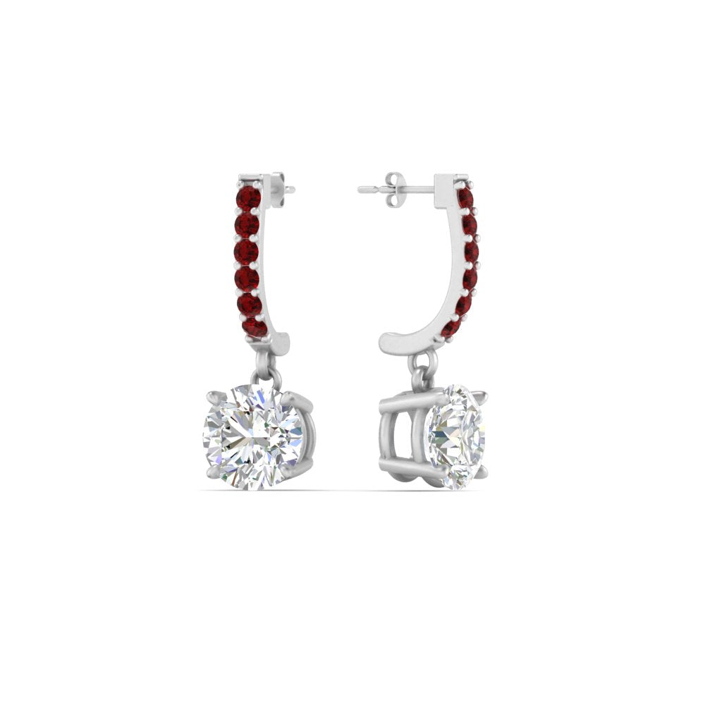 1 Carat Solitaire Halo Diamond Drop Earrings