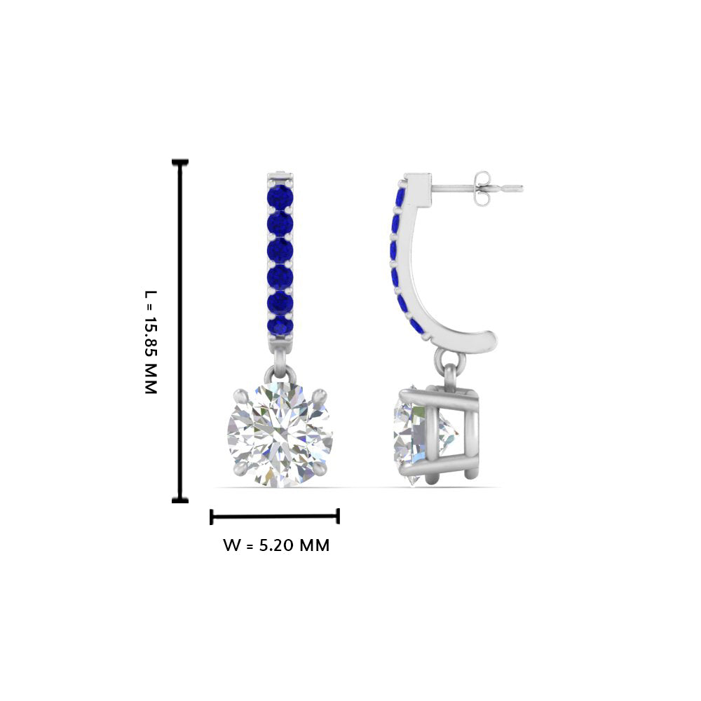 1 Carat Solitaire Halo Diamond Drop Earrings