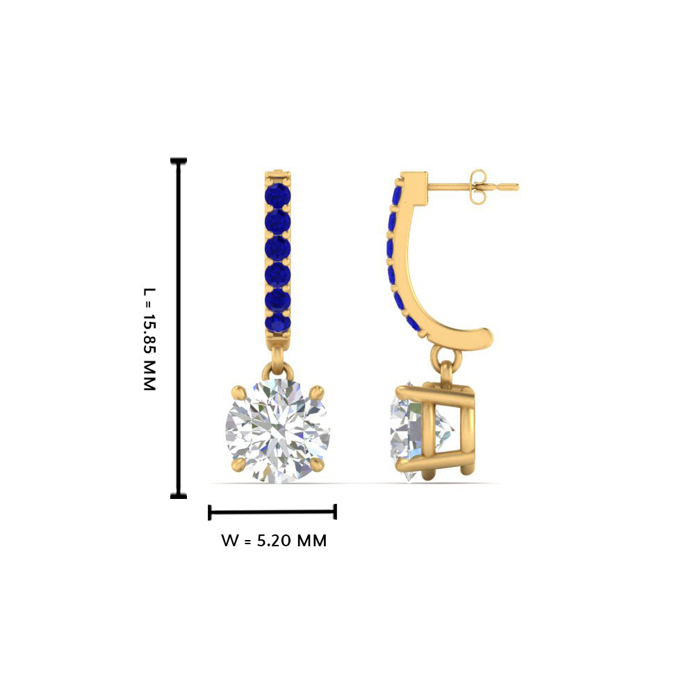 1 Carat Solitaire Halo Diamond Drop Earrings