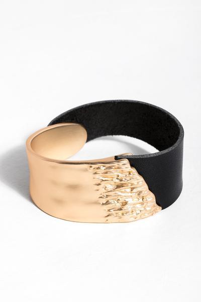Metal Leather Bracelet By Sacchi