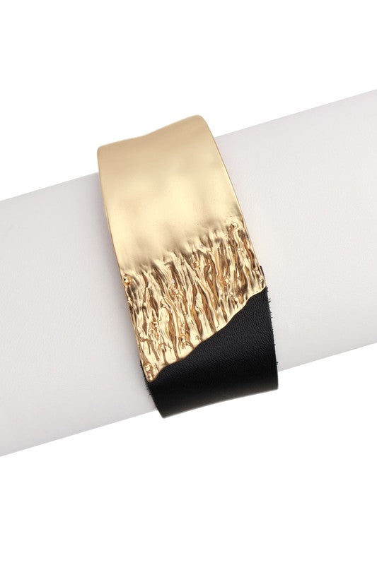 Metal Leather Bracelet By Sacchi