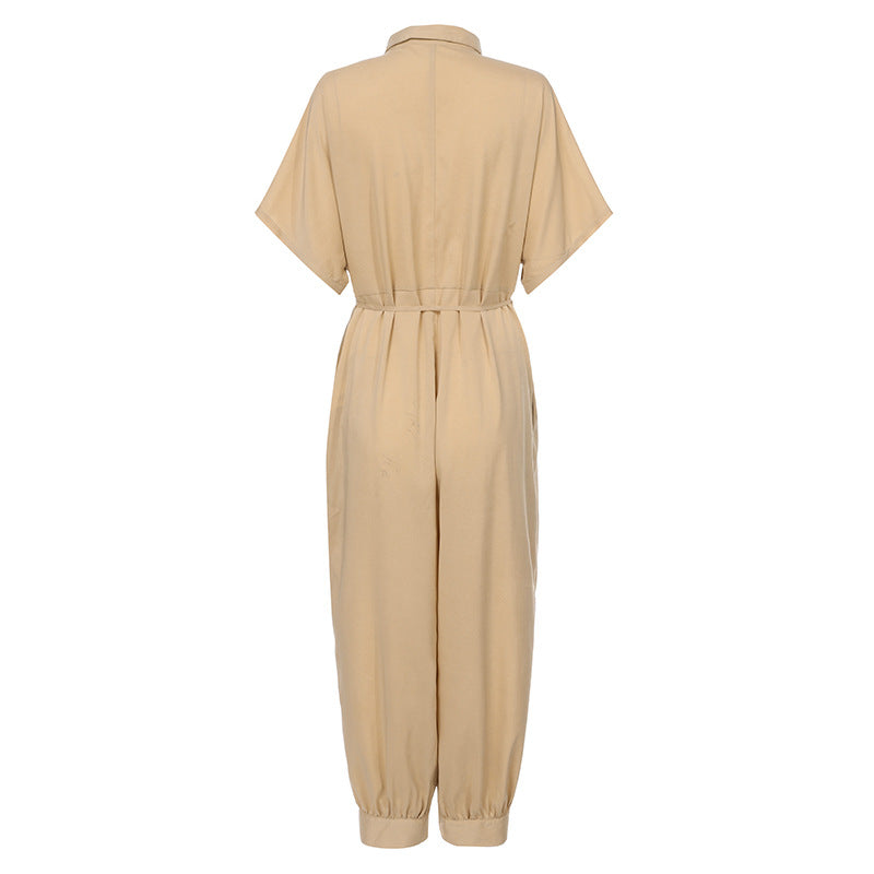 Ladies Retro jumpsuit button jumpsuit