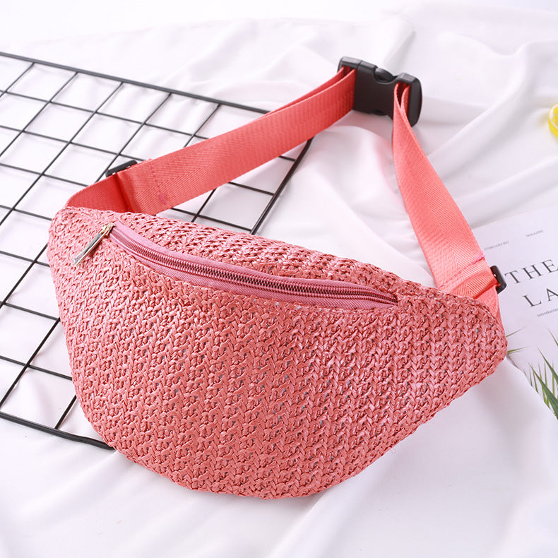 Fashion Crossbody One-shoulder Knitted Mini Waist Bag Women