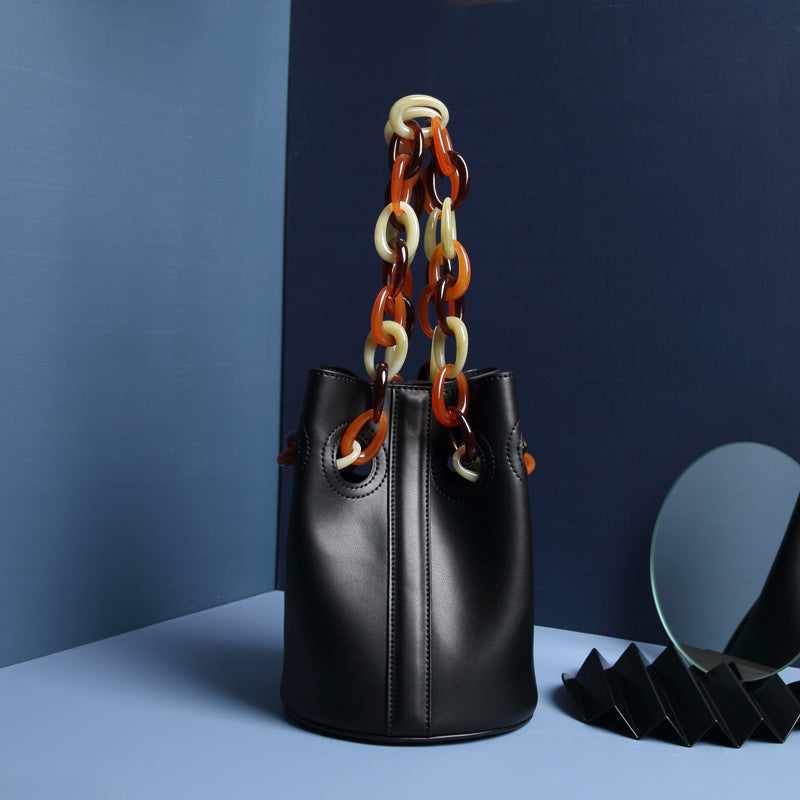 Women's Leather Bucket Bag