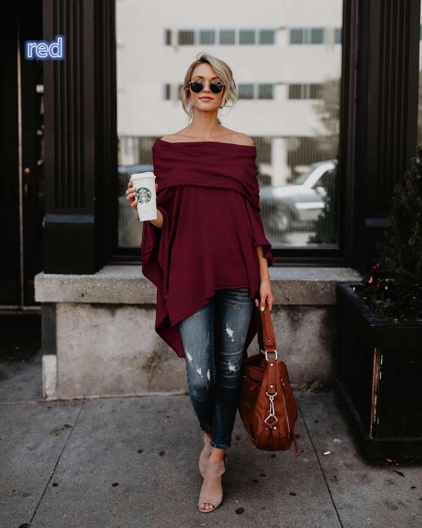 Ladies Off-the-shoulder top T-shirt
