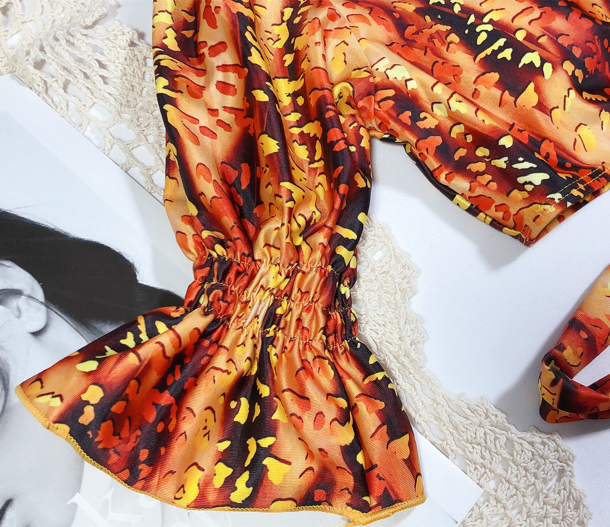 Leopard print bikini female split