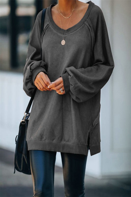 CROSS STRAPS HOLLOW OPEN BACK SWEATSHIRT
