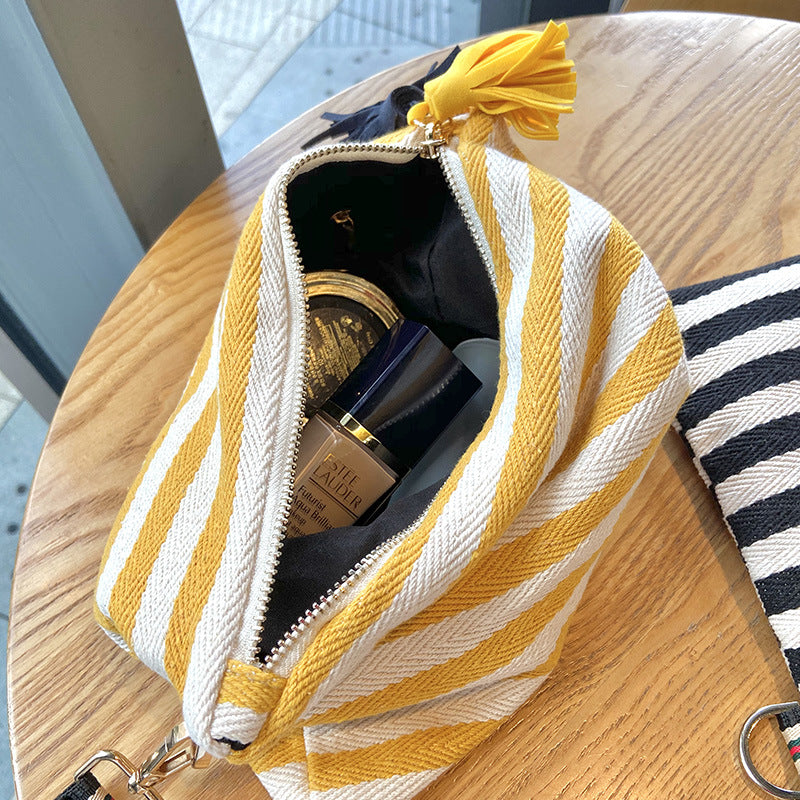Striped Tassel Cosmetic Bag