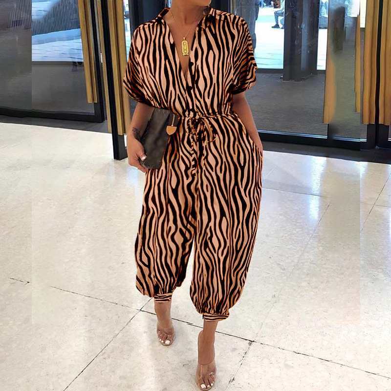Ladies Retro jumpsuit button jumpsuit