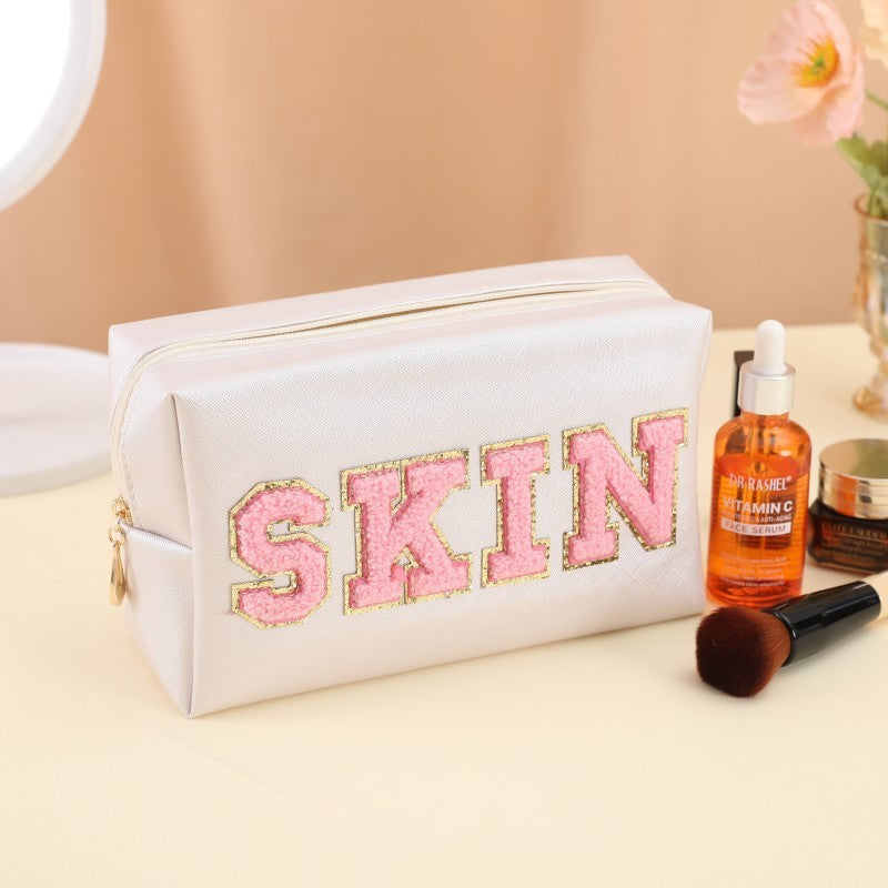 Embroidery Letter Makeup Outdoor Travel Toiletry Bag