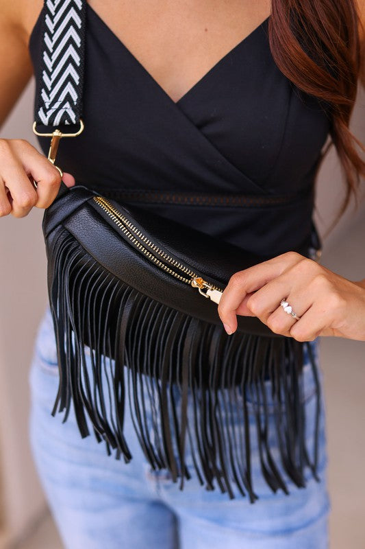 The Valentina Removable Fringe Crossbody Sling Bag