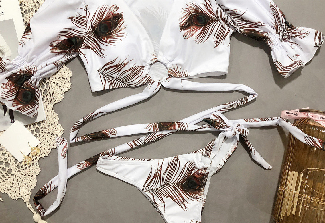 Leopard print bikini female split