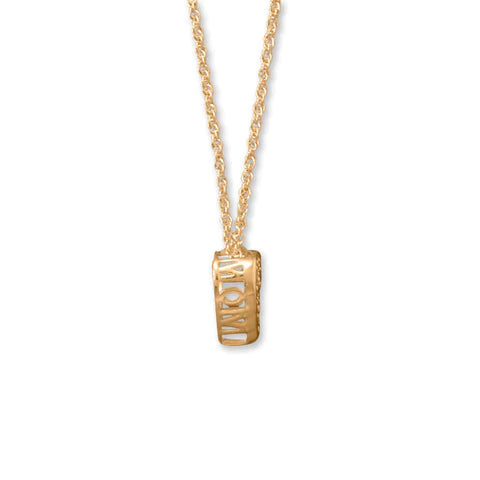 Pave CZ Heart "MOM" Necklace