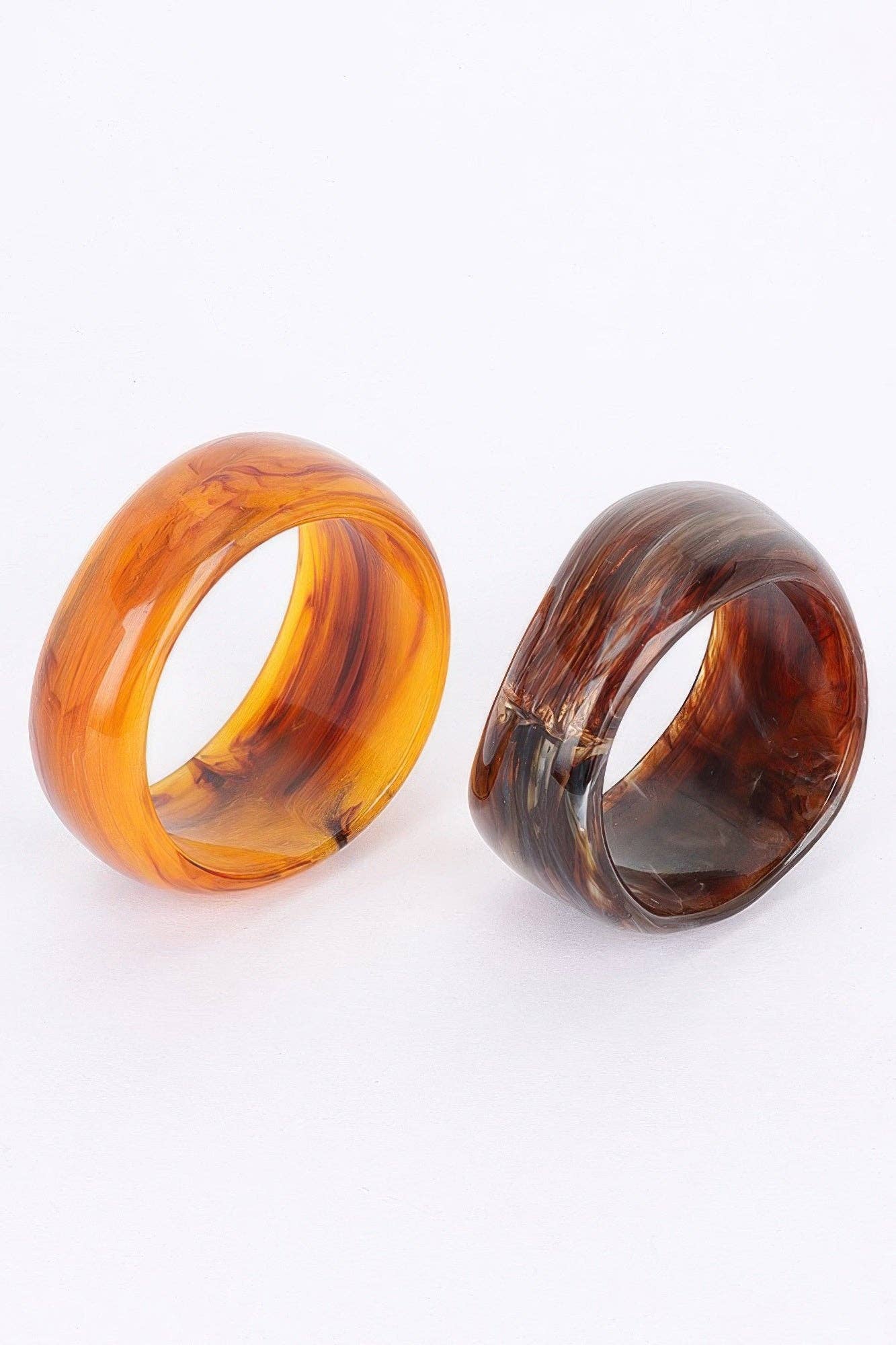 2pack Resin Bangle: Brown