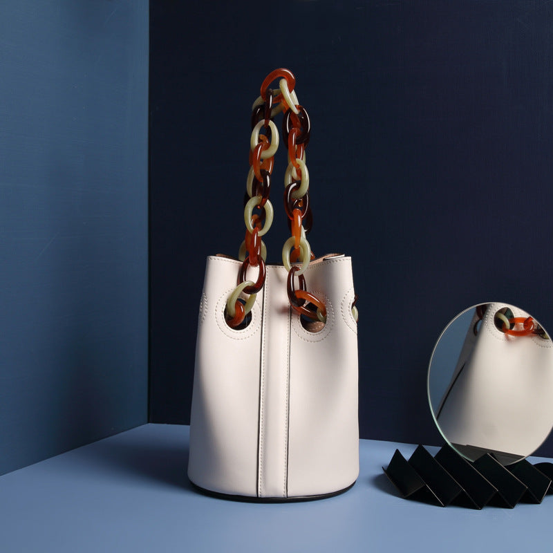 Women's Leather Bucket Bag