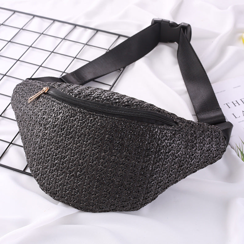 Fashion Crossbody One-shoulder Knitted Mini Waist Bag Women