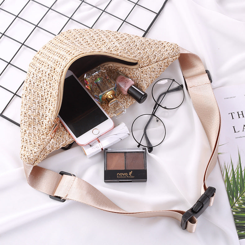 Fashion Crossbody One-shoulder Knitted Mini Waist Bag Women
