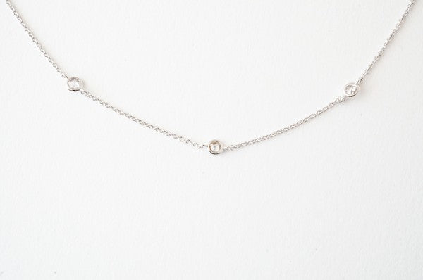 Crystal Bezel Trio Necklace