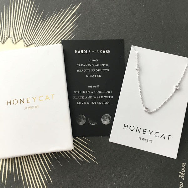 Crystal Bezel Trio Necklace
