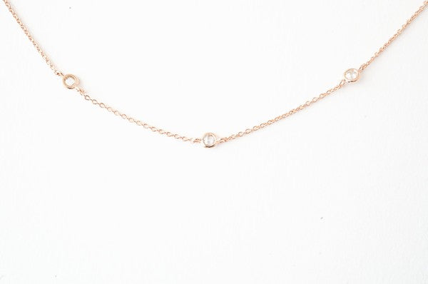 Crystal Bezel Trio Necklace