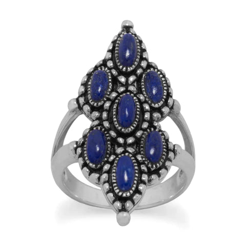 Oxidized Lapis Ring