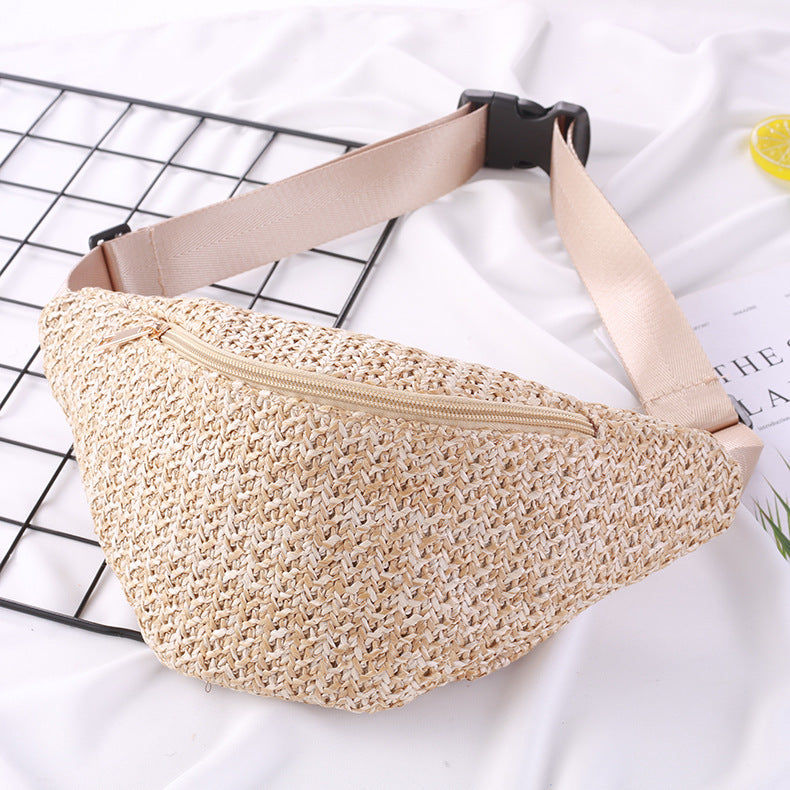 Fashion Crossbody One-shoulder Knitted Mini Waist Bag Women