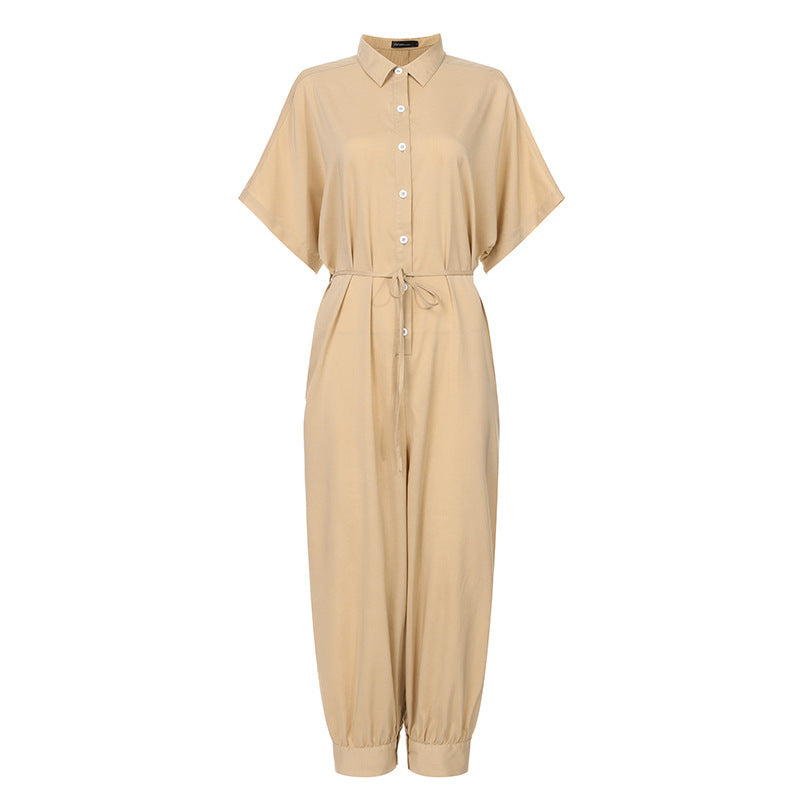 Ladies Retro jumpsuit button jumpsuit