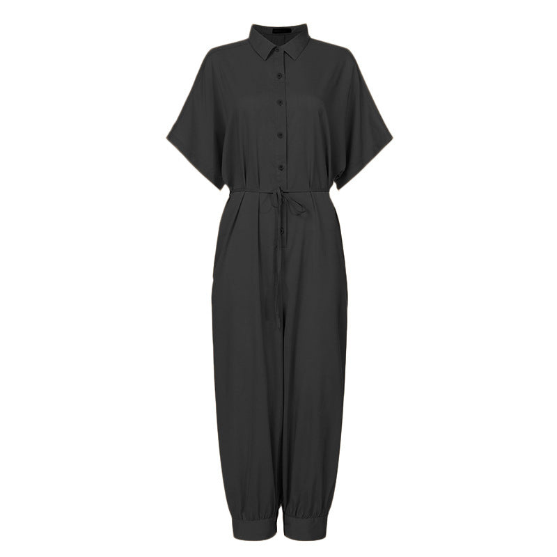Ladies Retro jumpsuit button jumpsuit