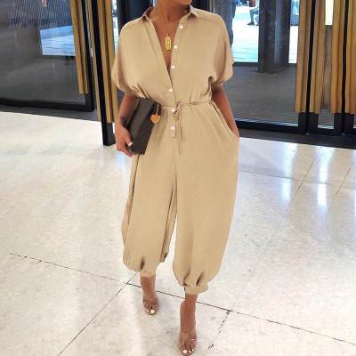 Ladies Retro jumpsuit button jumpsuit