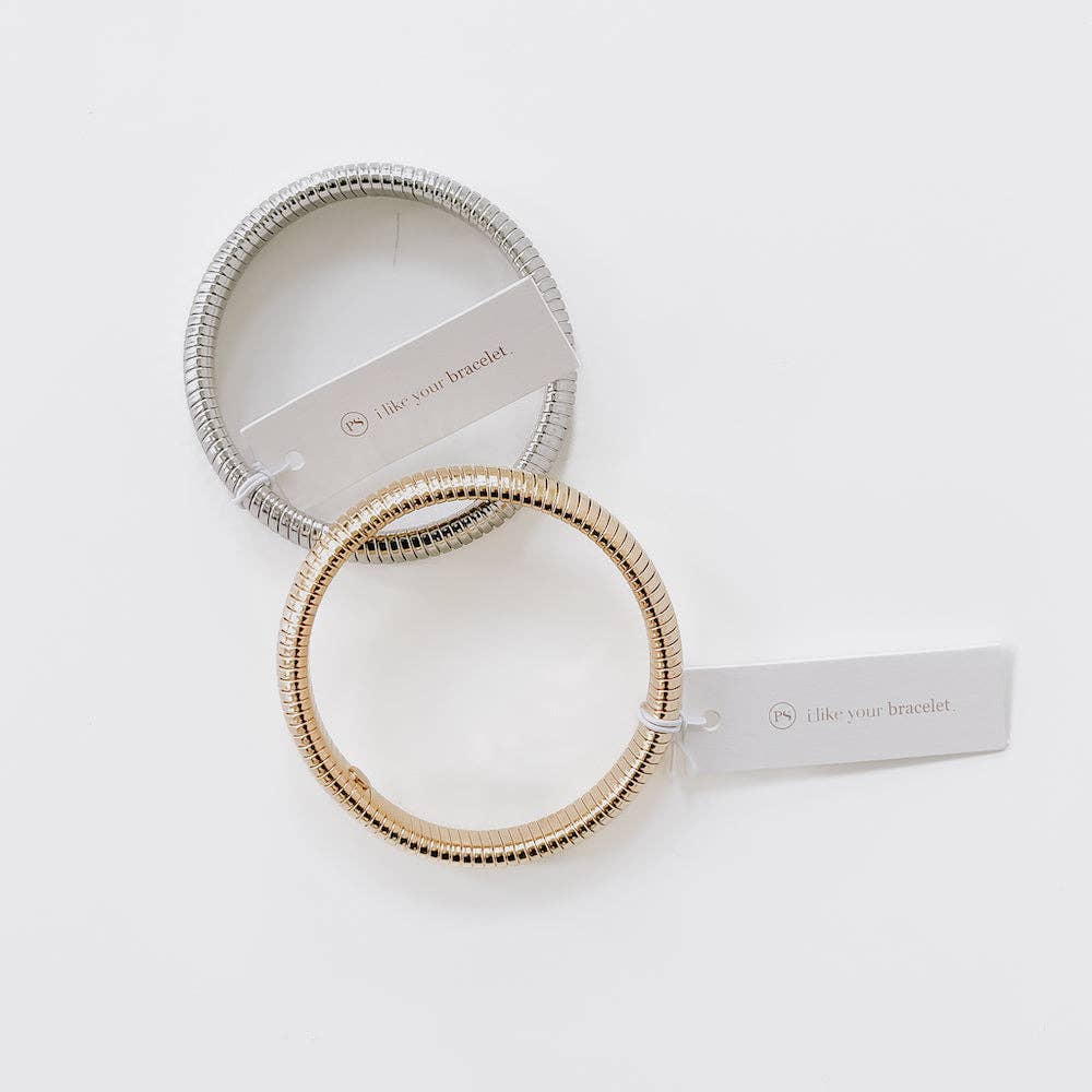 Struck By Cupid Stretch Bangle Bracelet - WATERPROOF: Gold
