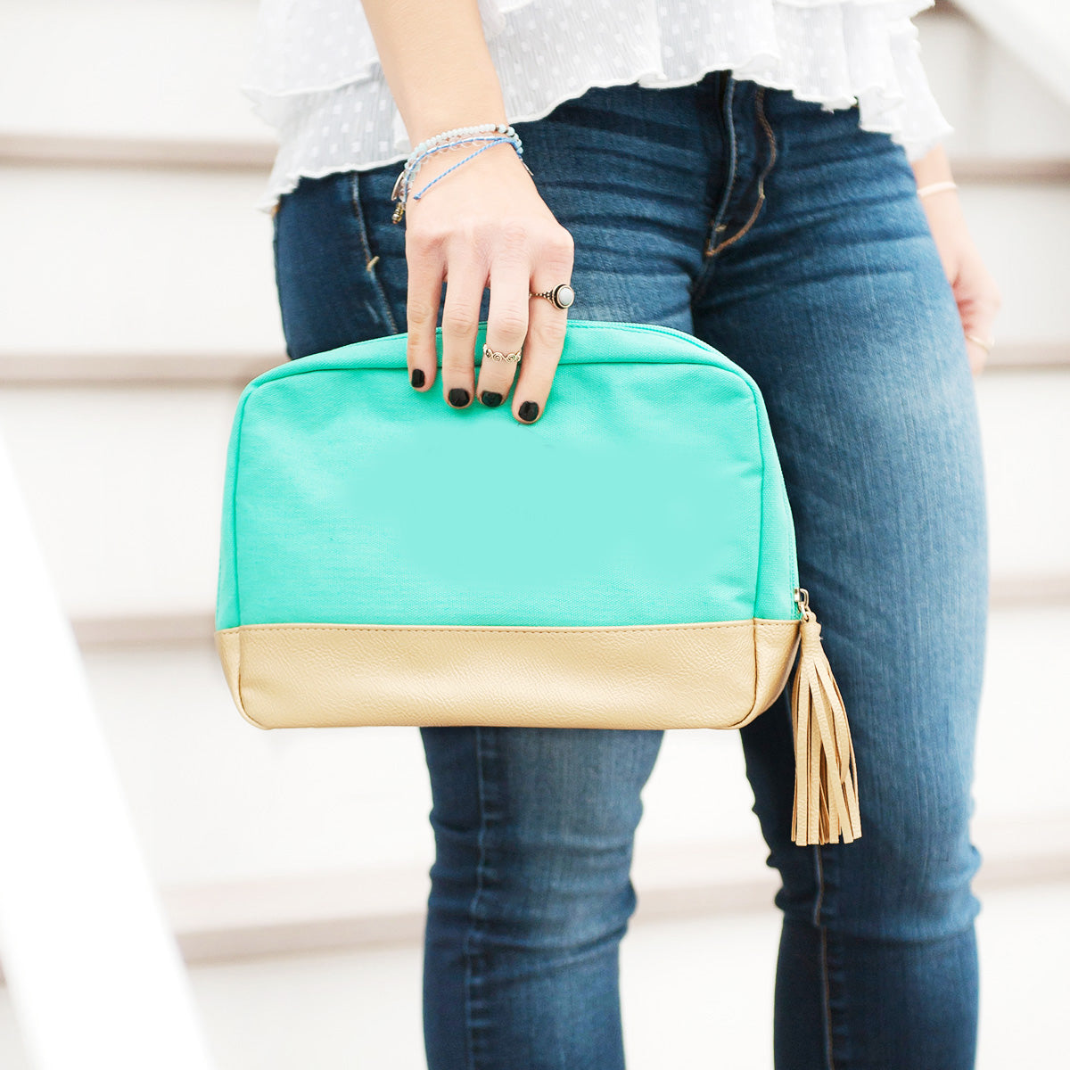 Mint Cabana Cosmetic Bag