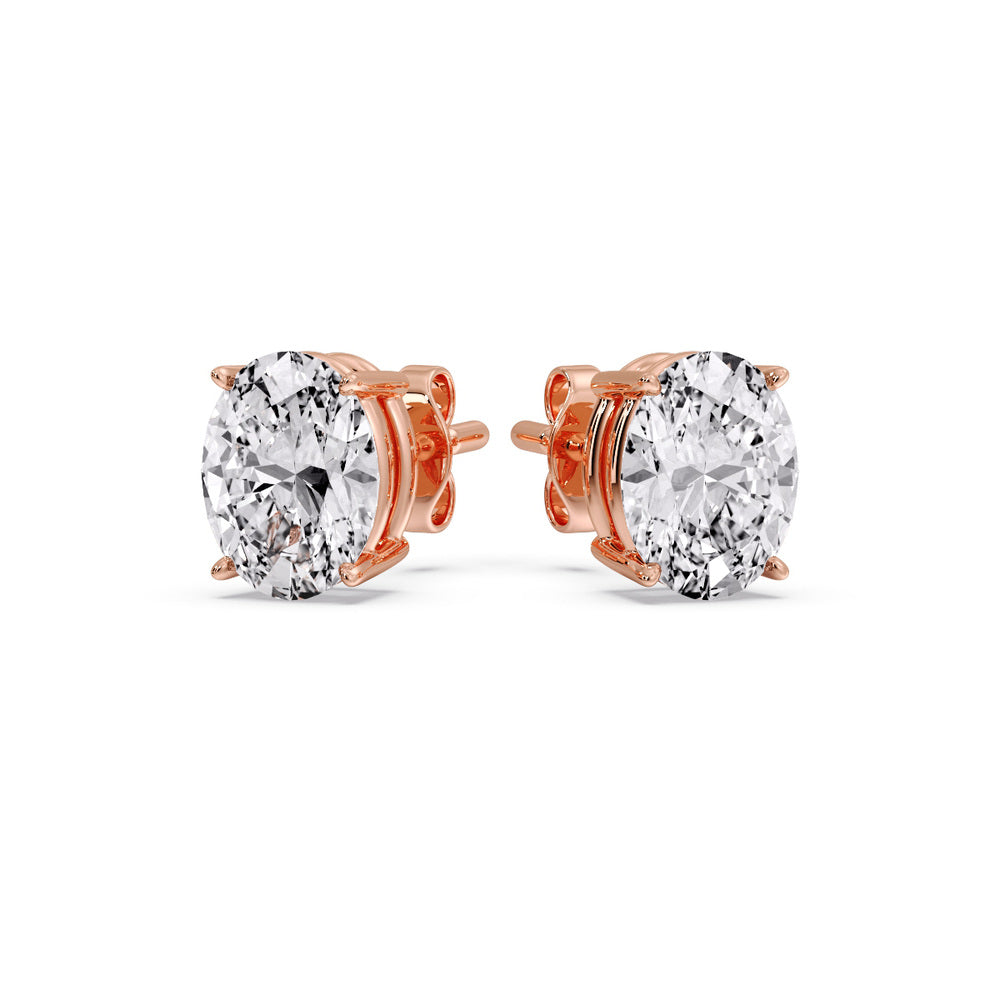 Stud Earring Basket Oval Shaped