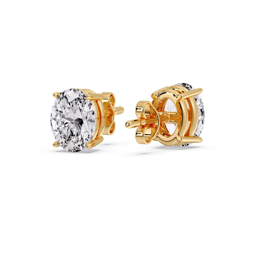 Stud Earring Basket Oval Shaped