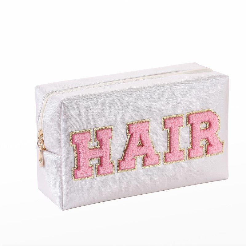 Embroidery Letter Makeup Outdoor Travel Toiletry Bag