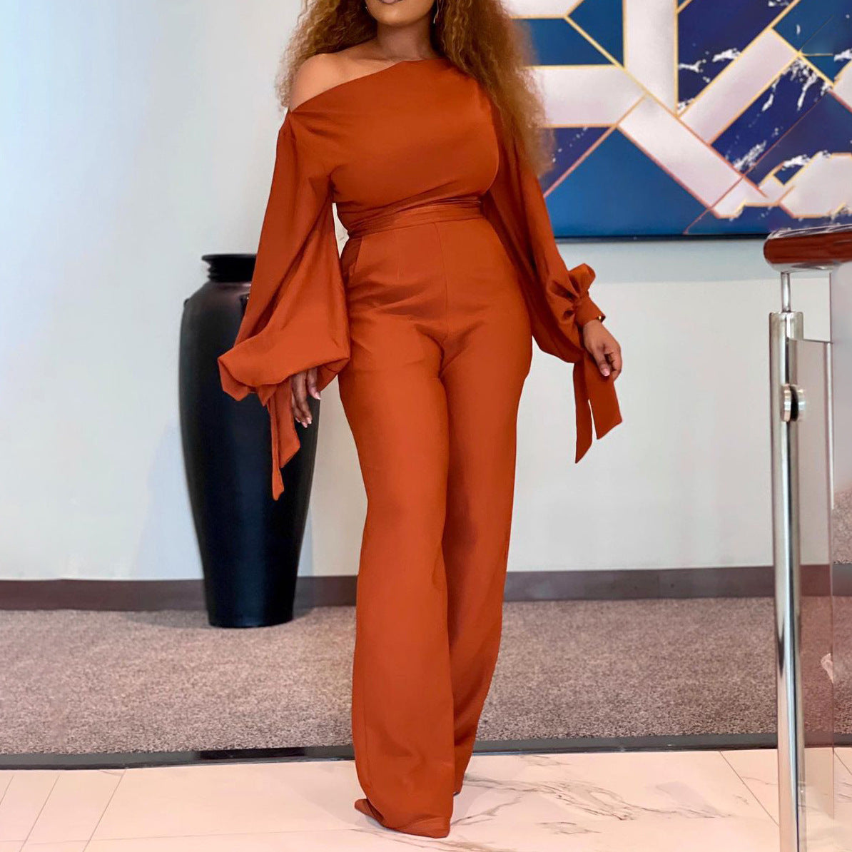 Women's African Off-the-shoulder Jumpsuit