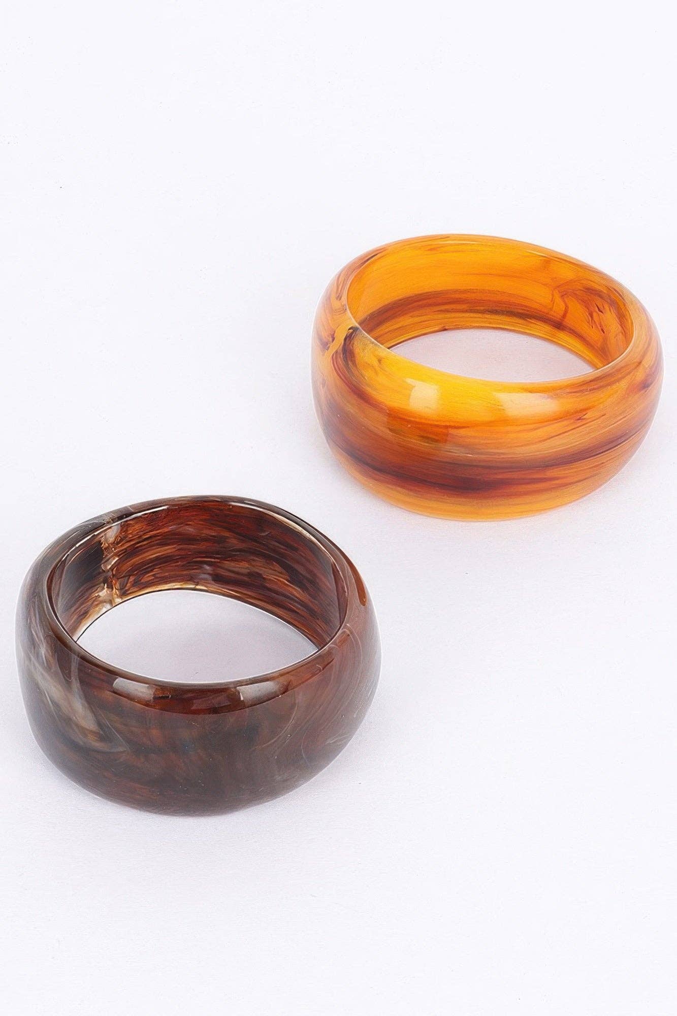 2pack Resin Bangle: Brown