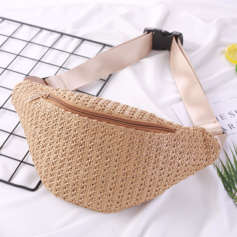 Fashion Crossbody One-shoulder Knitted Mini Waist Bag Women