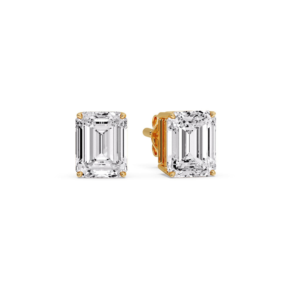 Emerald Cut Diamond Stud Earrings