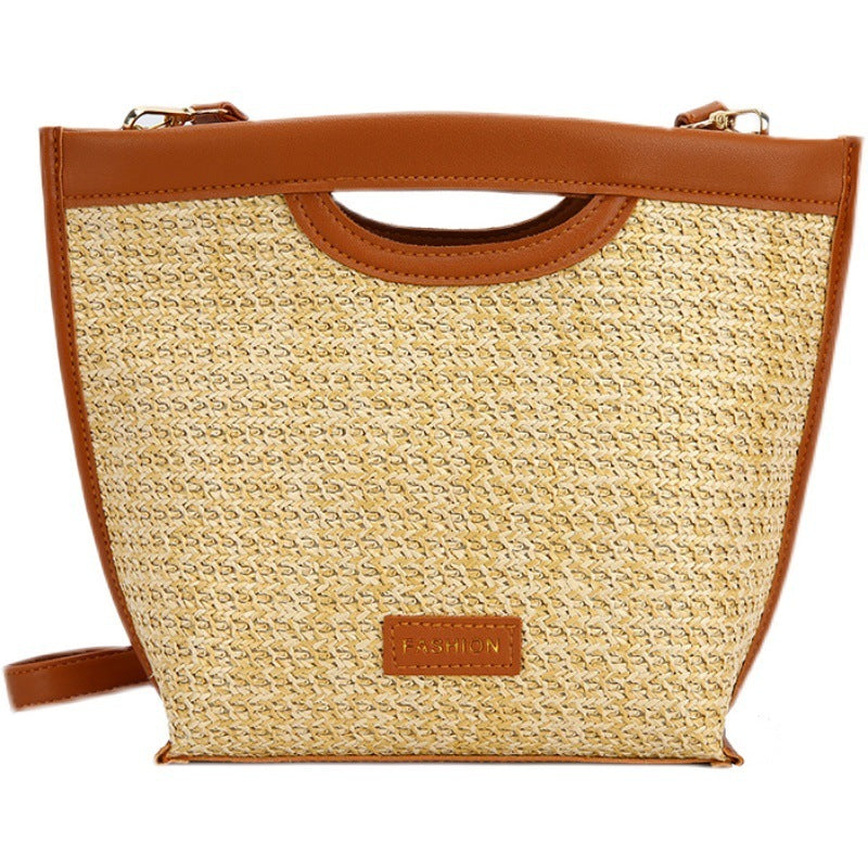 Straw Shoulder Tote Bag