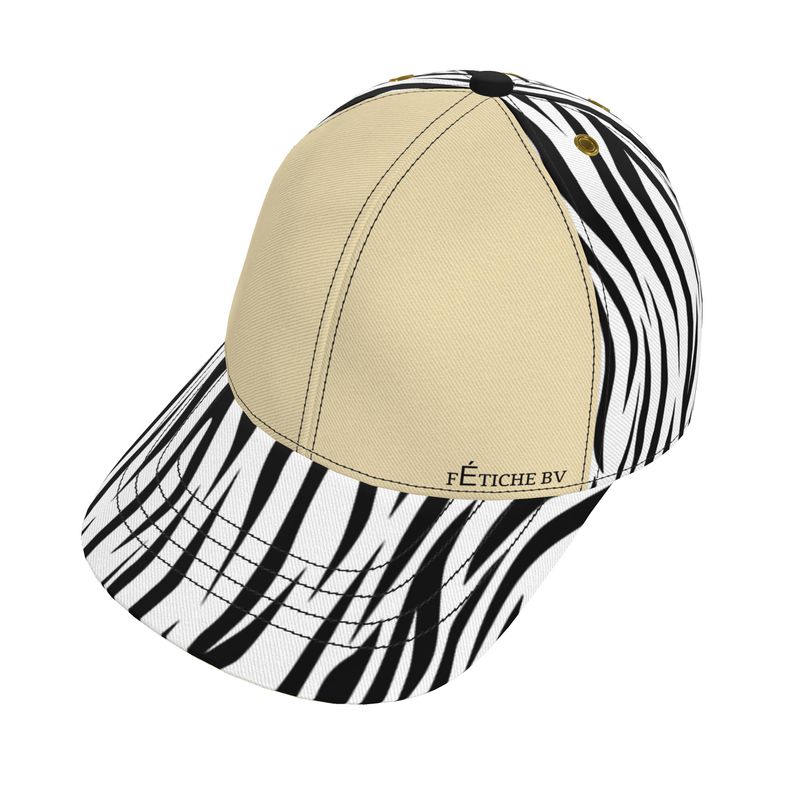 FÉTICHE BV Zebra Pattern Designer Cap (Ivory)