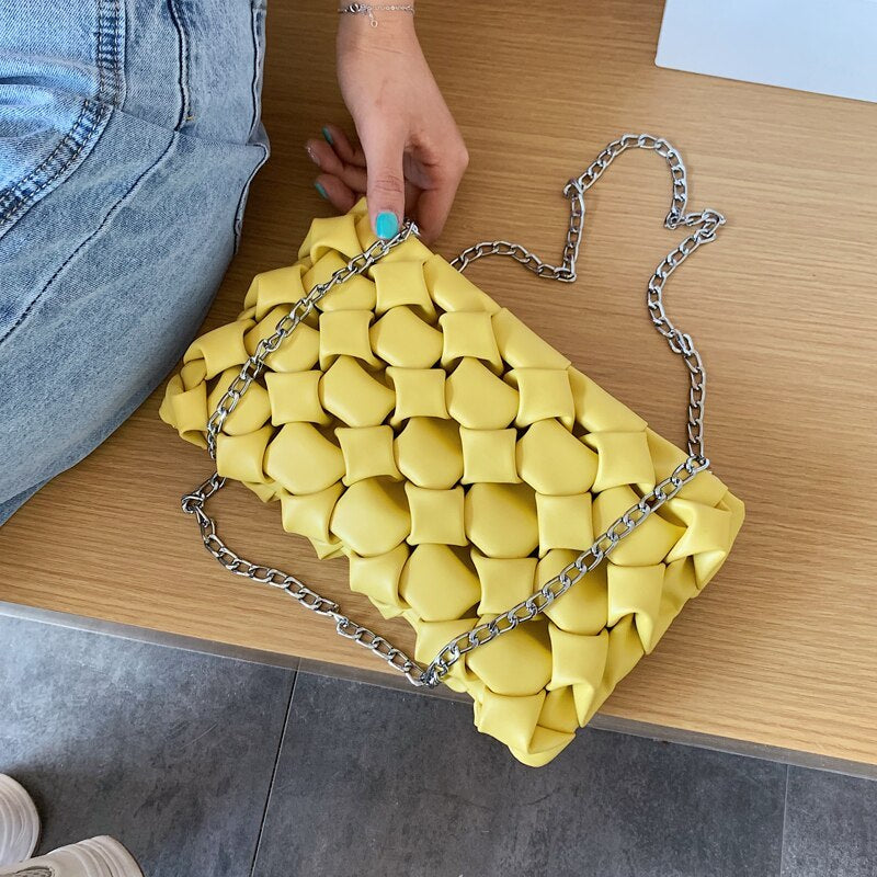 Woven Crossbody Chain  Bag