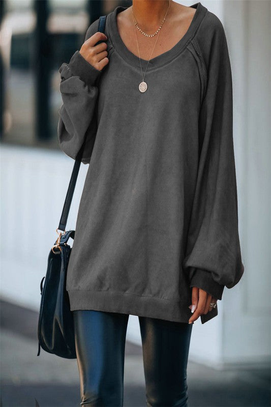 CROSS STRAPS HOLLOW OPEN BACK SWEATSHIRT