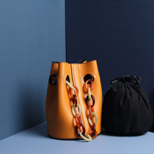 Women's Leather Bucket Bag