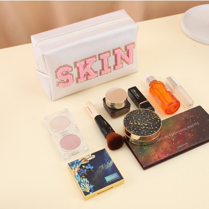 Embroidery Letter Makeup Outdoor Travel Toiletry Bag