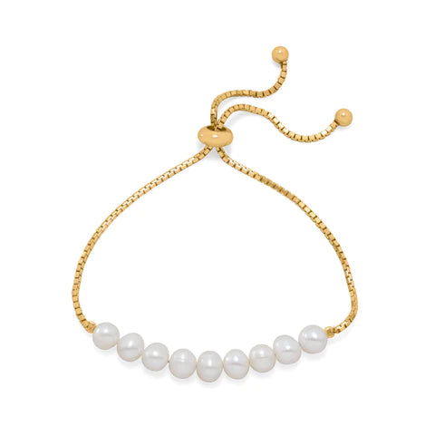 Cultured Freshwater Pearl Bolo Bracelet