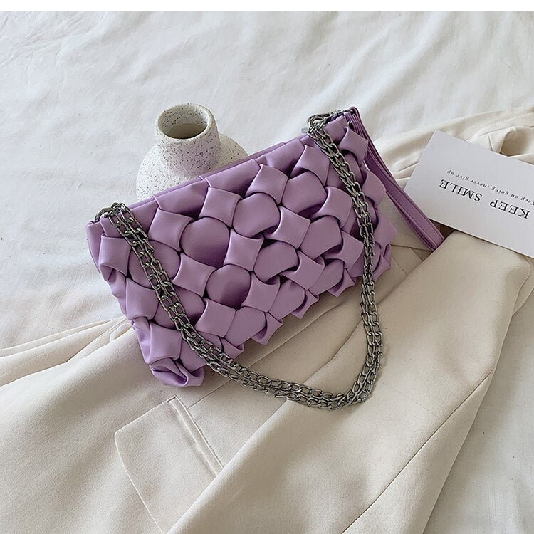 Woven Crossbody Chain  Bag