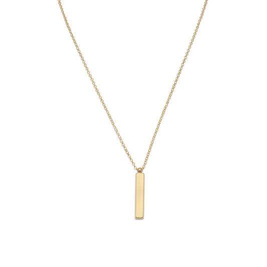 Karat Gold Plated Drop Bar Necklace